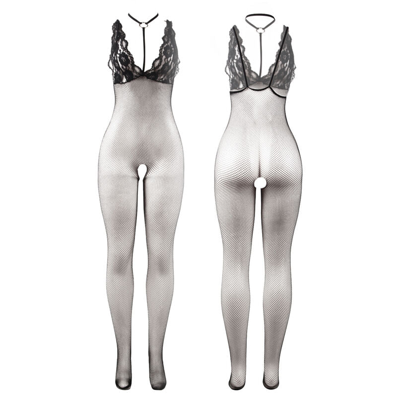 SUBBLIME - 951993 BODYSTOCKING ABERTO ENTREPERNAS EM REDE TRANSPARENTE PRETO TAMANHO ÚNICO