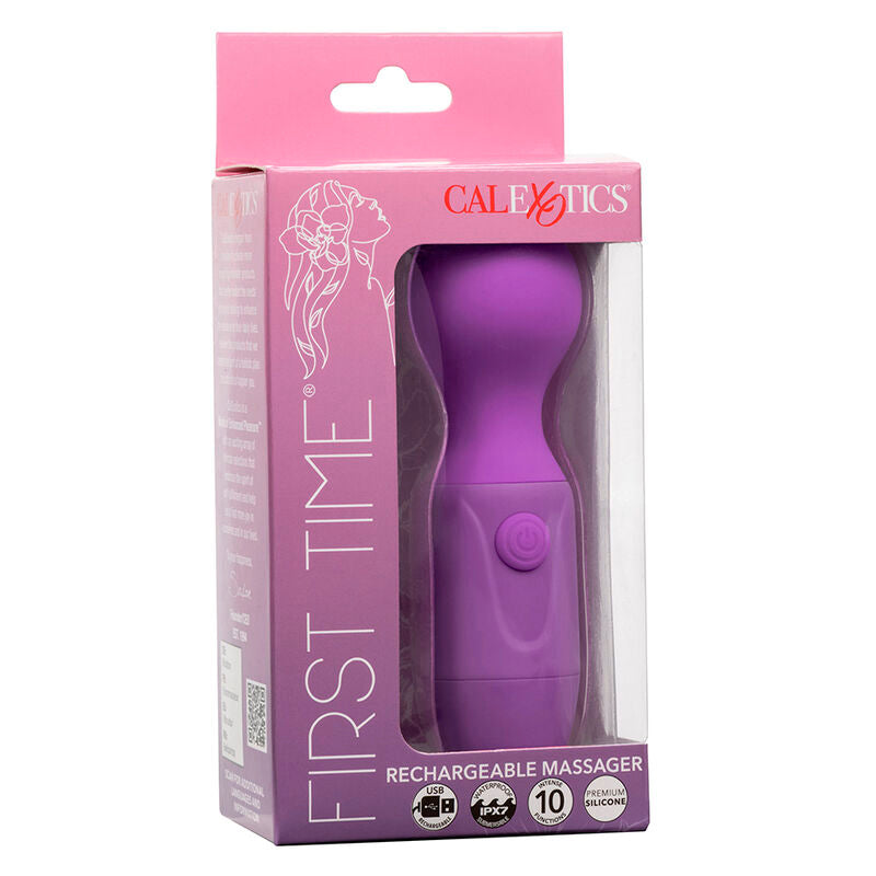 CALEXOTICS - FIRST TIME MASSAGEADOR RECARREGÁVEL 10 VIBRAÇÕES VIOLETA