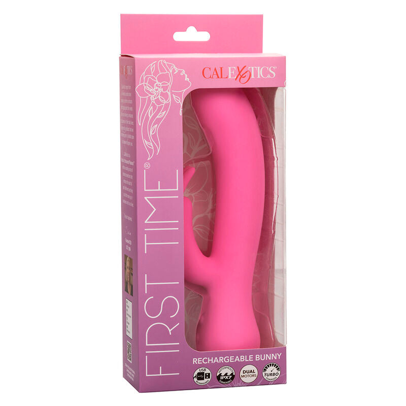 CALEXOTICS - FIRST TIME VIBRADOR RABBIT RECARREGÁVEL ROSA