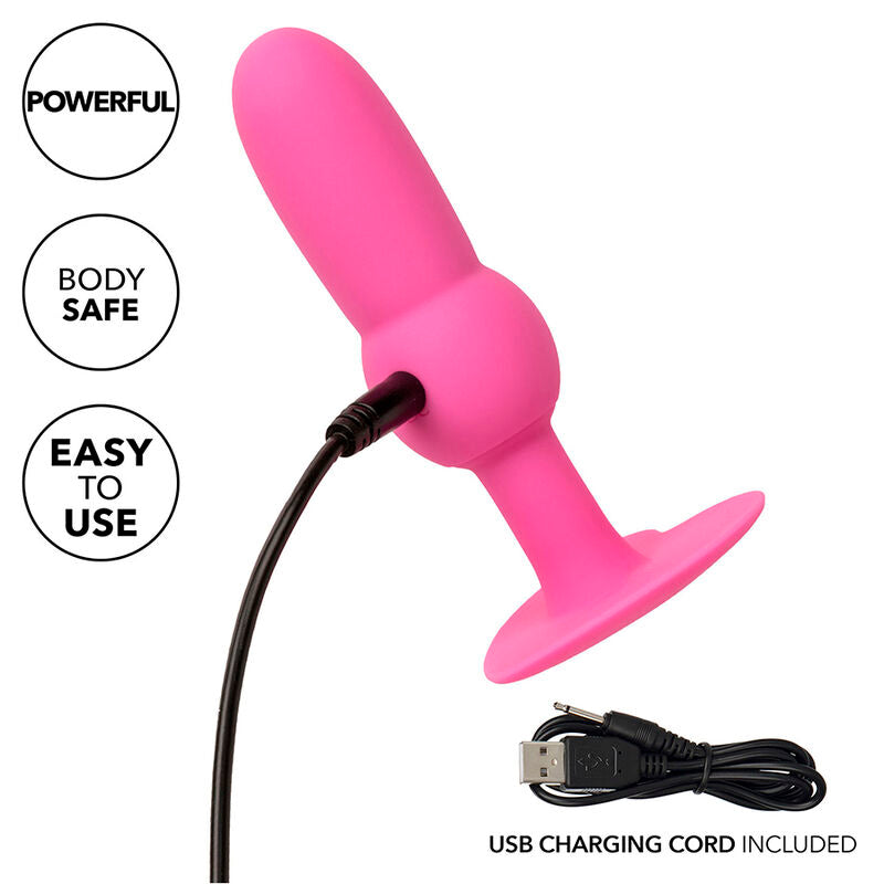 CALEXOTICS - FIRST TIME PLUG ANAL COM ESFERAS 10 VIBRAÇÕES ROSA