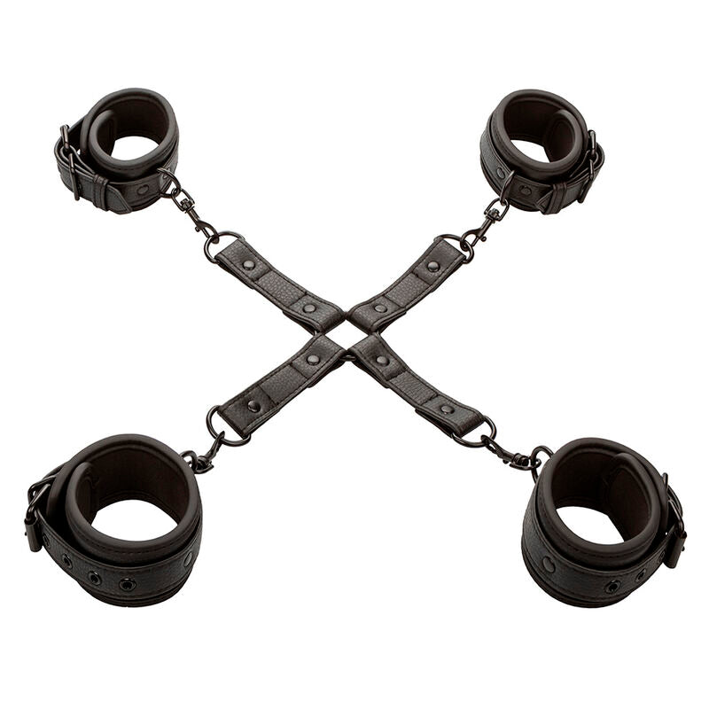 CALEXOTICS - NOCTURNAL CONECTOR HOG TIE EM COURO AJUSTÁVEL PRETO