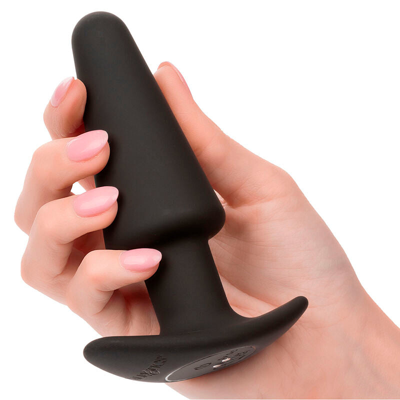 CALEXOTICS - ROCK BOTTOM PLUG ANAL CÓNICO 10 VIBRAÇÕES SILICONE PRETO