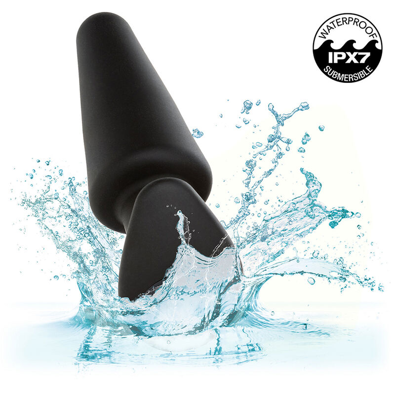 CALEXOTICS - ROCK BOTTOM PLUG ANAL CÓNICO 10 VIBRAÇÕES SILICONE PRETO
