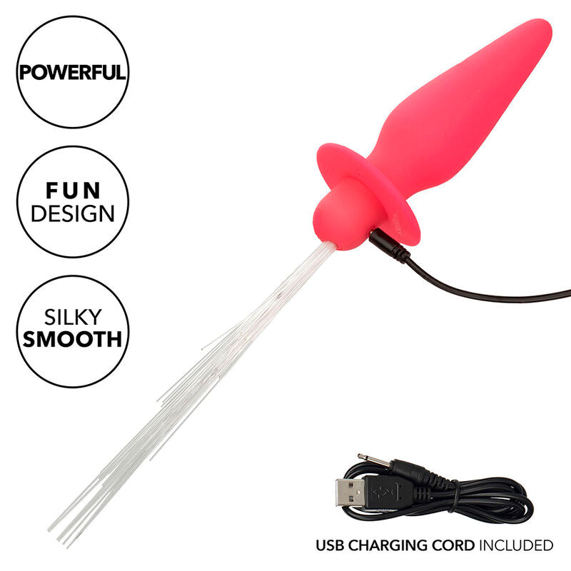CALEXOTICS - SOUTHERN LIGHTS LIGHT UP PLUG ANAL COM LUZES 10 VIBRAÇÕES SILICONE ROSA