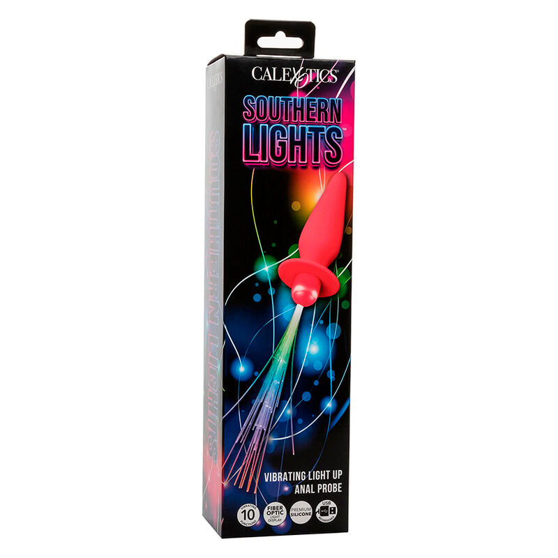 CALEXOTICS - SOUTHERN LIGHTS LIGHT UP PLUG ANAL COM LUZES 10 VIBRAÇÕES SILICONE ROSA