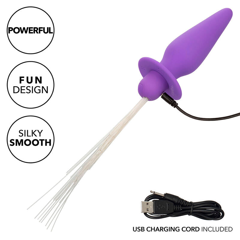 CALEXOTICS - SOUTHERN LIGHTS LIGHT UP PLUG ANAL COM LUZES 10 VIBRAÇÕES SILICONE VIOLETA