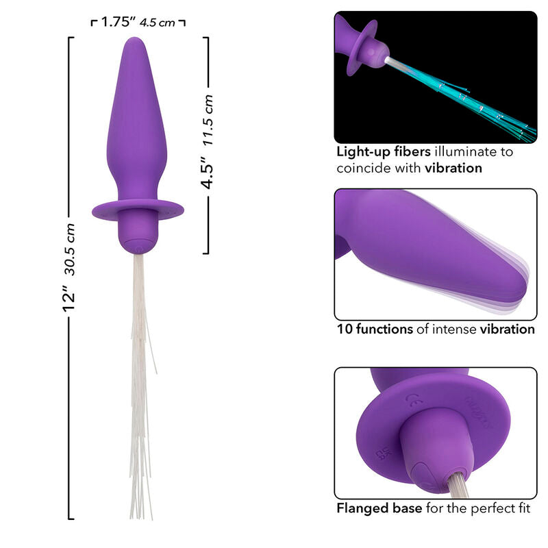 CALEXOTICS - SOUTHERN LIGHTS LIGHT UP PLUG ANAL COM LUZES 10 VIBRAÇÕES SILICONE VIOLETA