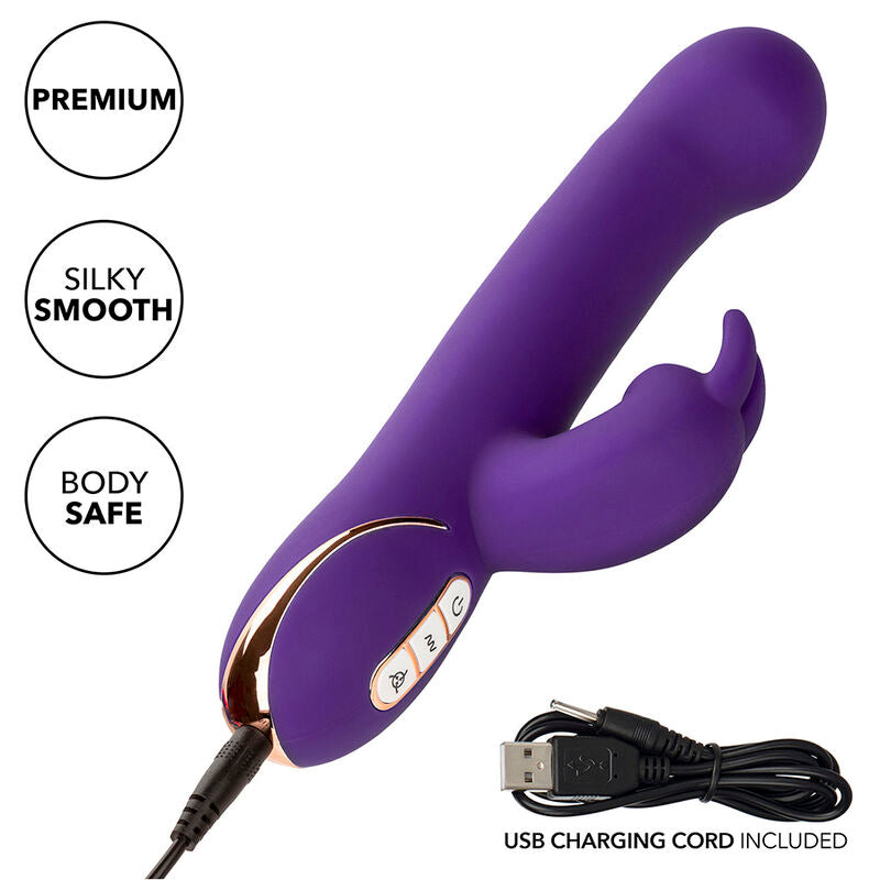 CALEXOTICS - JACK VIBRADOR RABBIT E ESTIMULADOR 7 NÍVEIS DE VIBRAÇÃO E ONDAS DE ESTIMULAÇÃO AZUL