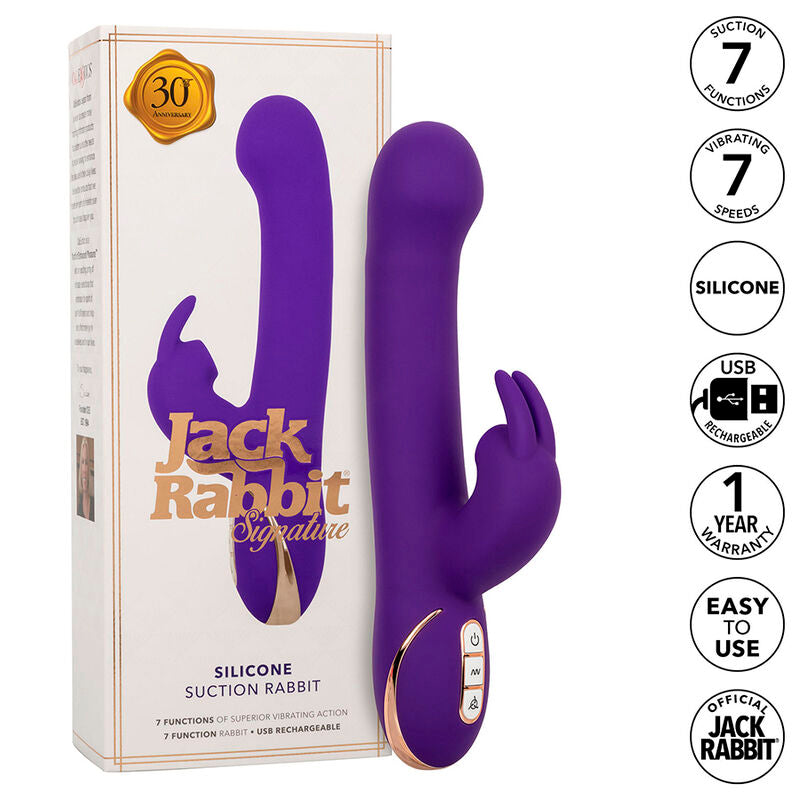 CALEXOTICS - JACK VIBRADOR RABBIT E ESTIMULADOR 7 NÍVEIS DE VIBRAÇÃO E ONDAS DE ESTIMULAÇÃO AZUL