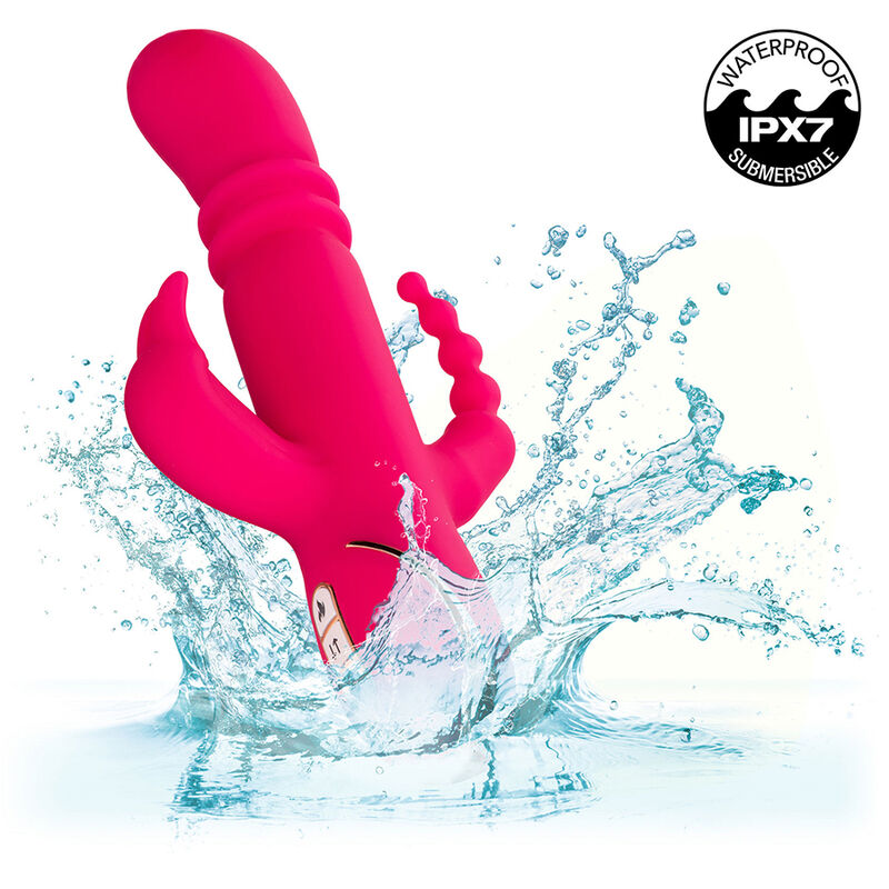 CALEXOTICS - JACK FANTASY VIBRADOR TRIPLO RABBIT AQUECIDO ROSA