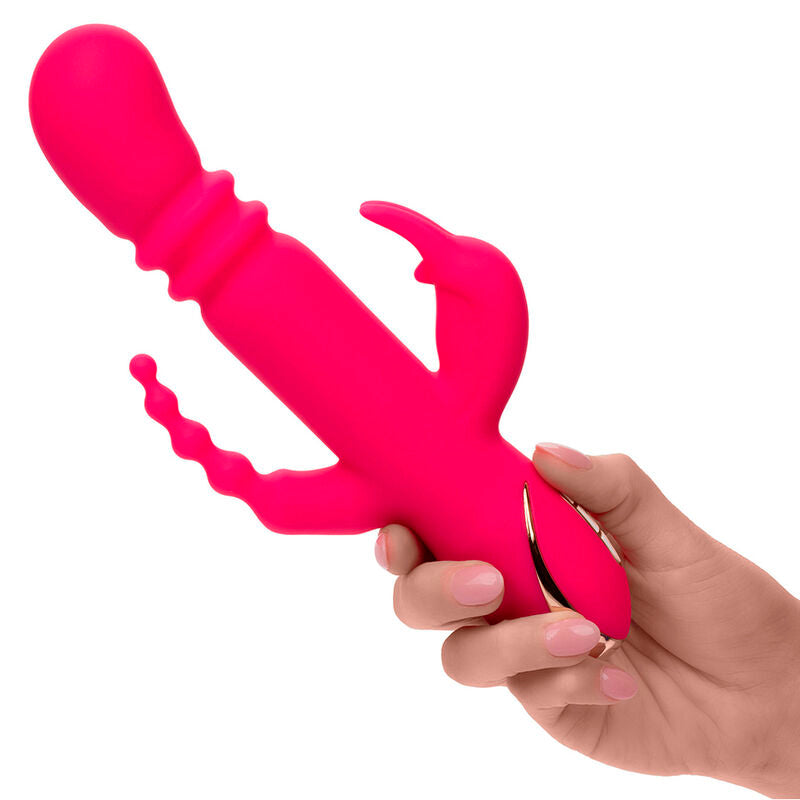 CALEXOTICS - JACK FANTASY VIBRADOR TRIPLO RABBIT AQUECIDO ROSA
