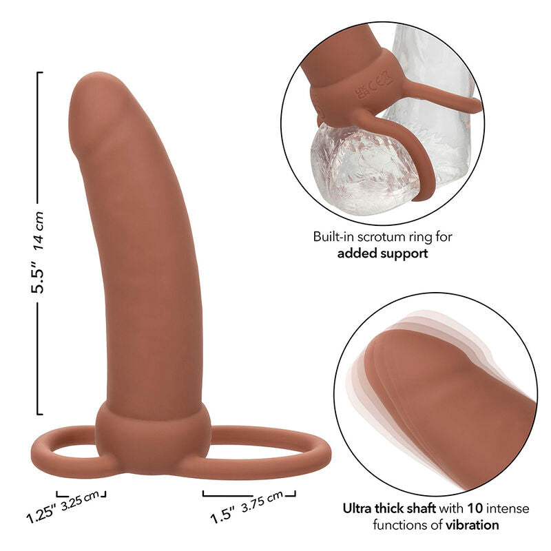 CALEXOTICS - MAXX PENETRADOR DUPLO GROSSO 10 VIBRAÇÕES MULATO