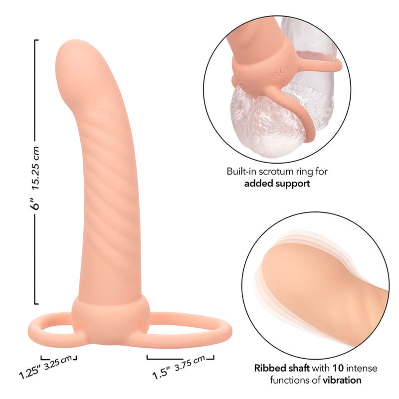 CALEXOTICS - MAXX DUPLO PENETRADOR CANELADO 10 VIBRAÇÕES NATURAL