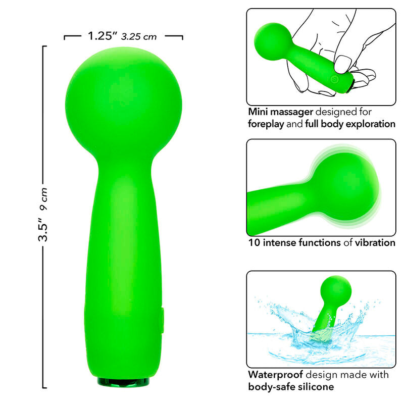 CALEXOTICS - NEON VIBES THE BUBBLY VIBE MINI MASSAJADOR 10 VIBRAÇÕES VERDE