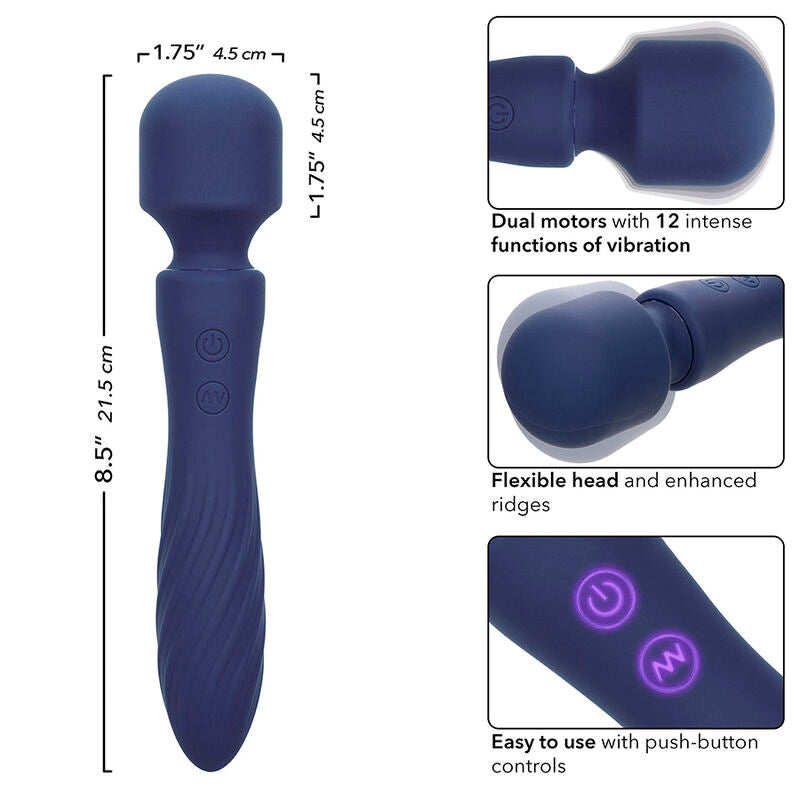 CALEXOTICS - CHARISMA MYSTIQUE MASSAGEADOR DUPLO MOTOR 12 FUNÇÕES 21,5 CM X 4,5 CM ROXO