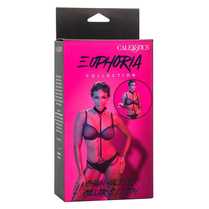 EUPHORIA COLAR HALTER E GUIA COM CADEIA - Sex Shop Sexy
