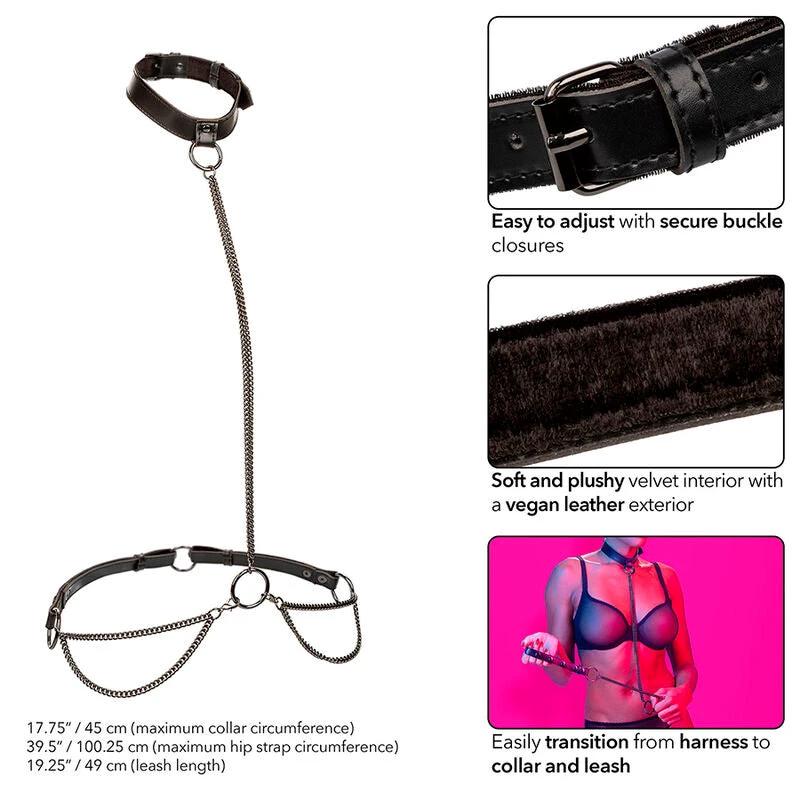 EUPHORIA COLAR HALTER E GUIA COM CADEIA - Sex Shop Sexy