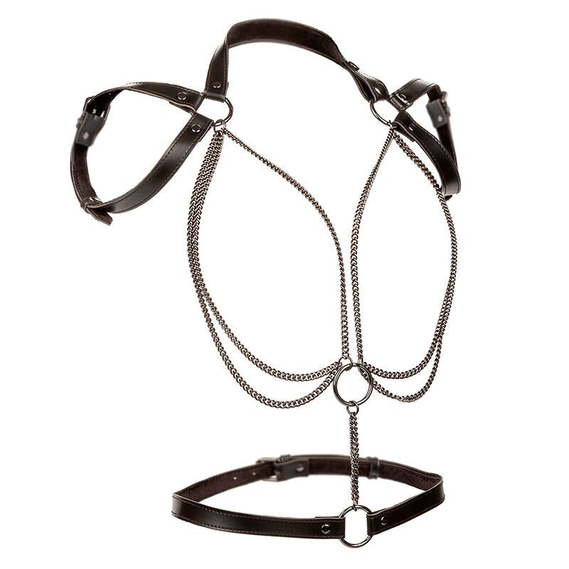 CALEXOTICS - EUPHORIA ARNÊS ESTILO HALTER COM MÚLTIPLAS CORRENTES PREMIUM TAMANHO PLUS