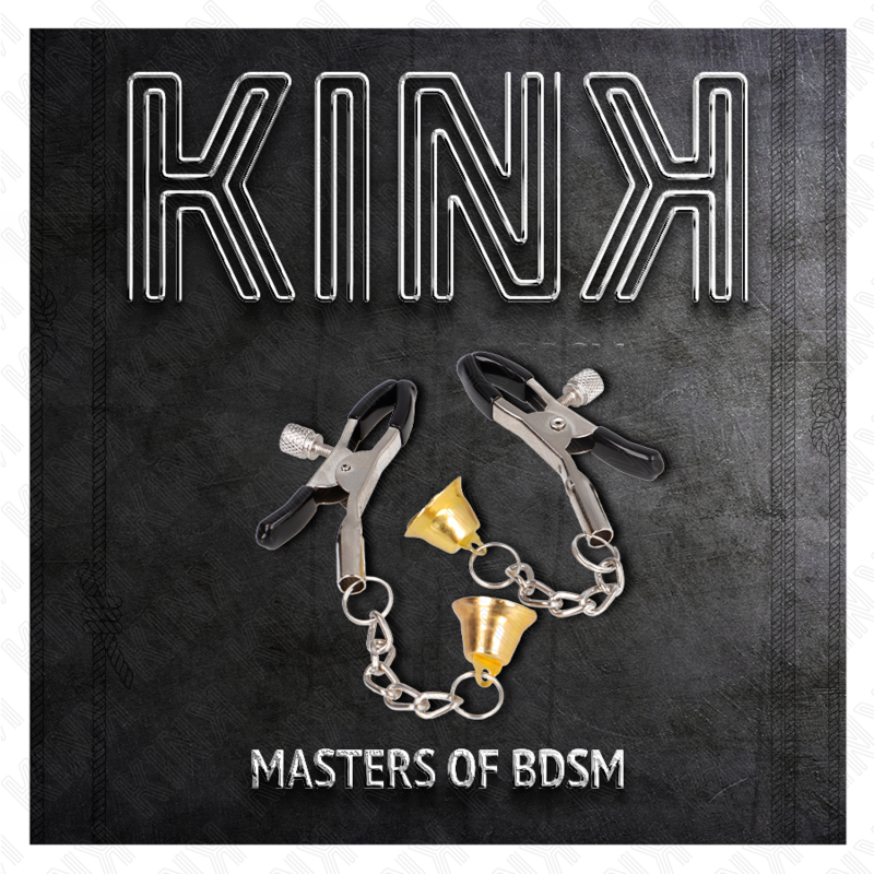 KINK - PINÇAS PARA MAMILOS COM PENDENTE DE SINO DOURADO 6 CM