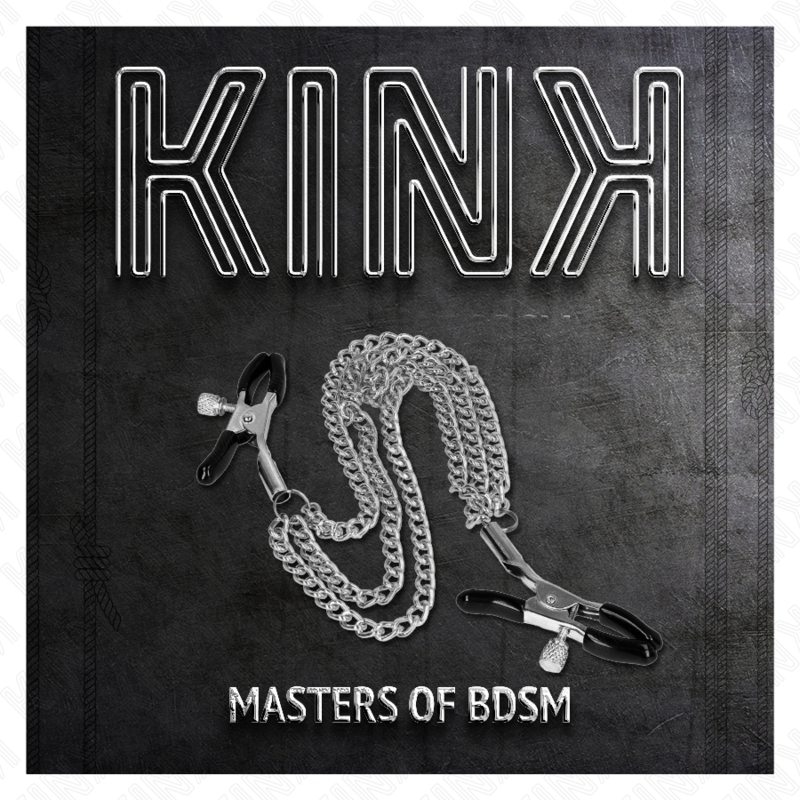 KINK - PINÇAS PARA MAMILOS COM TRIPLA CORRENTE PRATEADA 20/23/28 CM