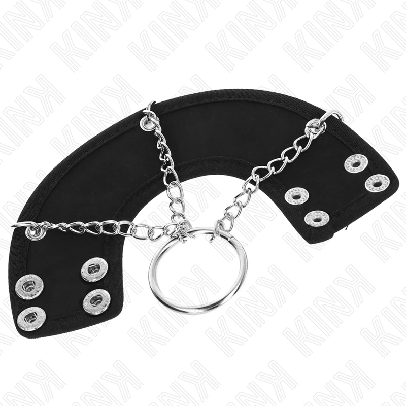 ANEL PENIANO DE 4 CM COM CADEIA DE 7 CM EM METAL COM CINTO POLIPIEL PARA USO BDSM - Sex Shop Sexy