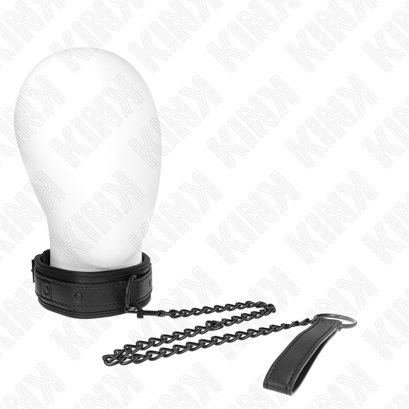 KINK - COLAR COM TRELA 78 CM BONDAGE EM NEOPRENO MODELO 2 AJUSTÁVEL 37.5 X 49.5 CM