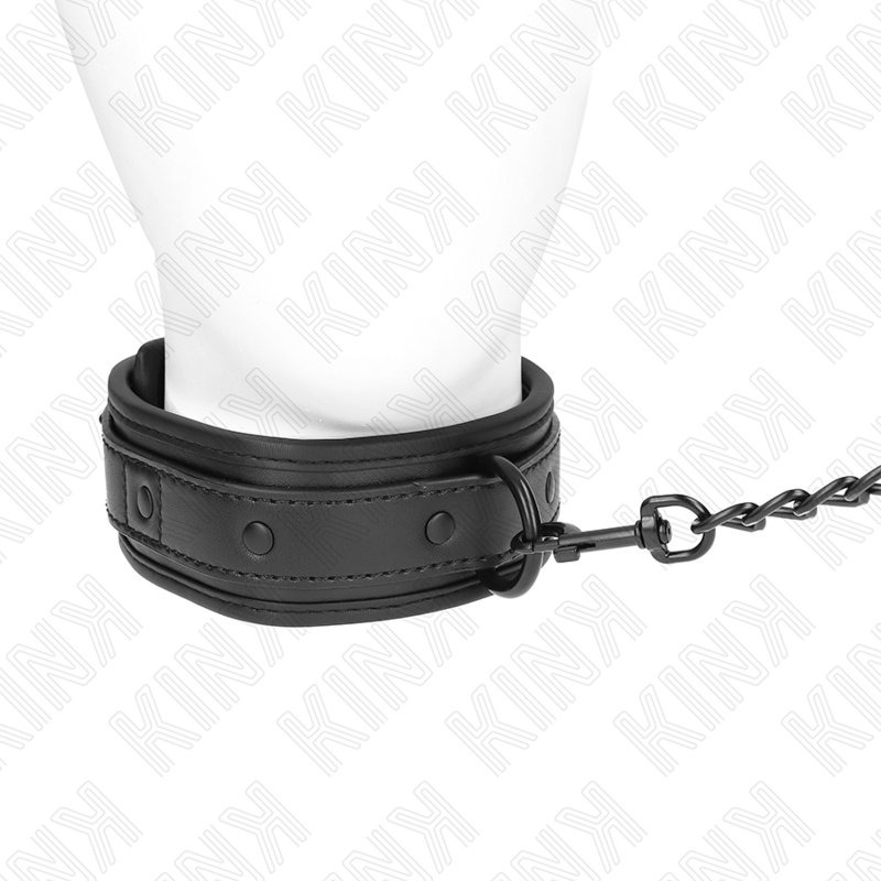 KINK - COLAR COM TRELA 78 CM BONDAGE EM NEOPRENO MODELO 2 AJUSTÁVEL 37.5 X 49.5 CM