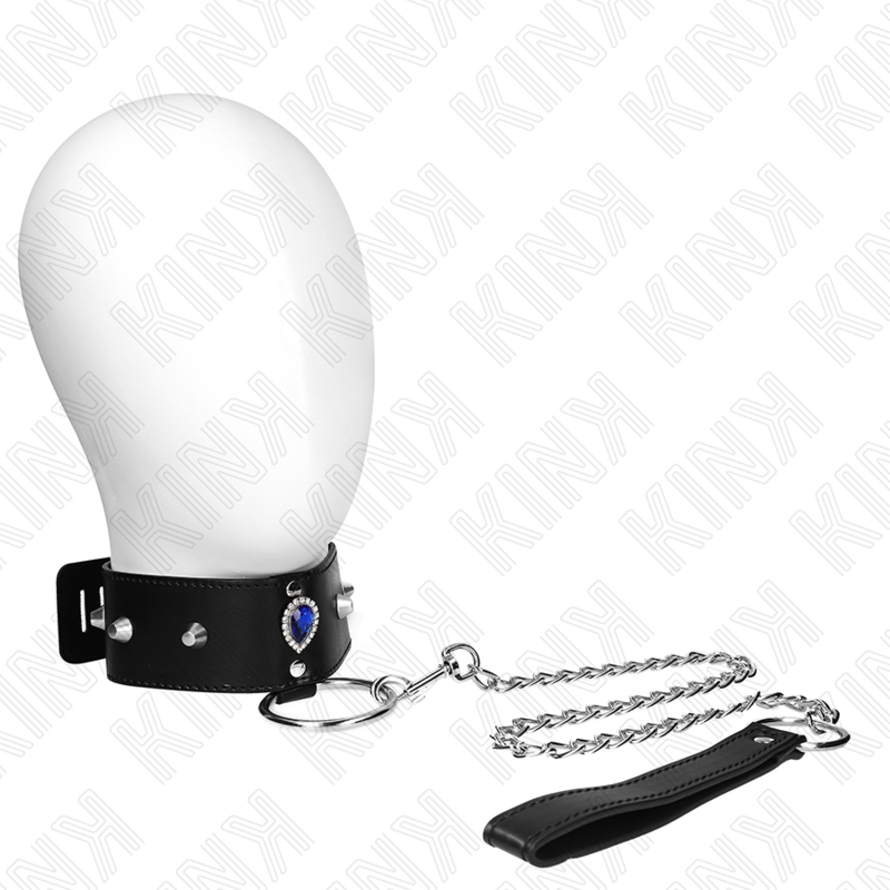 KINK - COLAR COM TRELA 65 CM COM BRILHANTES AZUIS AJUSTÁVEL 36-43 CM X 5 CM