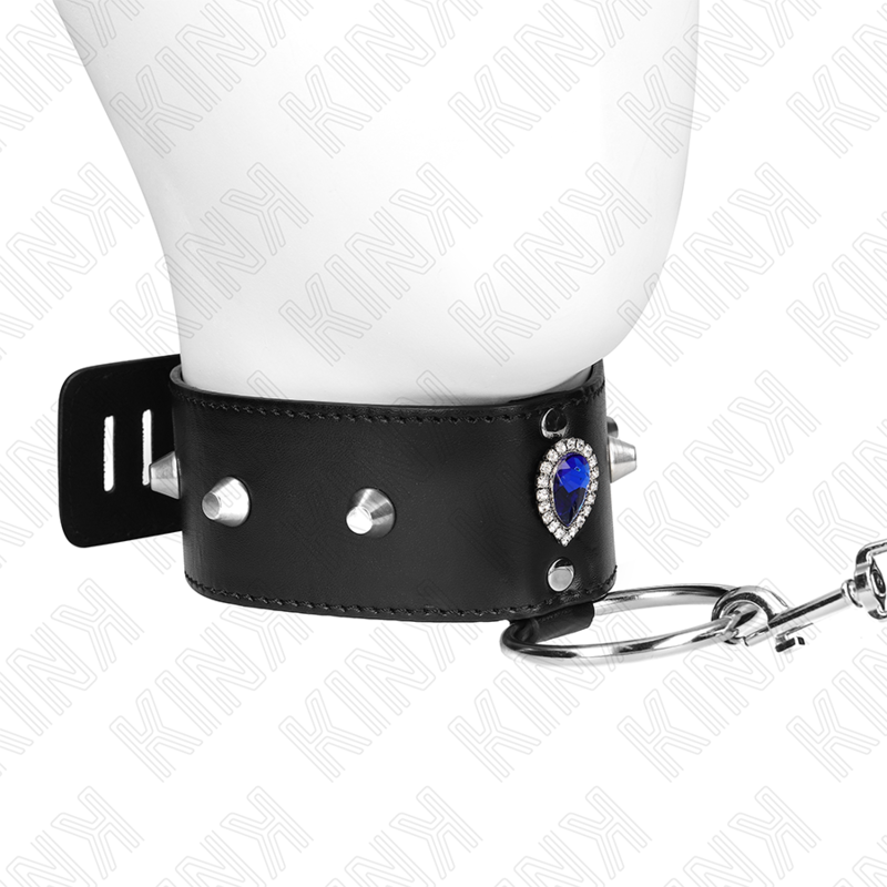 KINK - COLAR COM TRELA 65 CM COM BRILHANTES AZUIS AJUSTÁVEL 36-43 CM X 5 CM