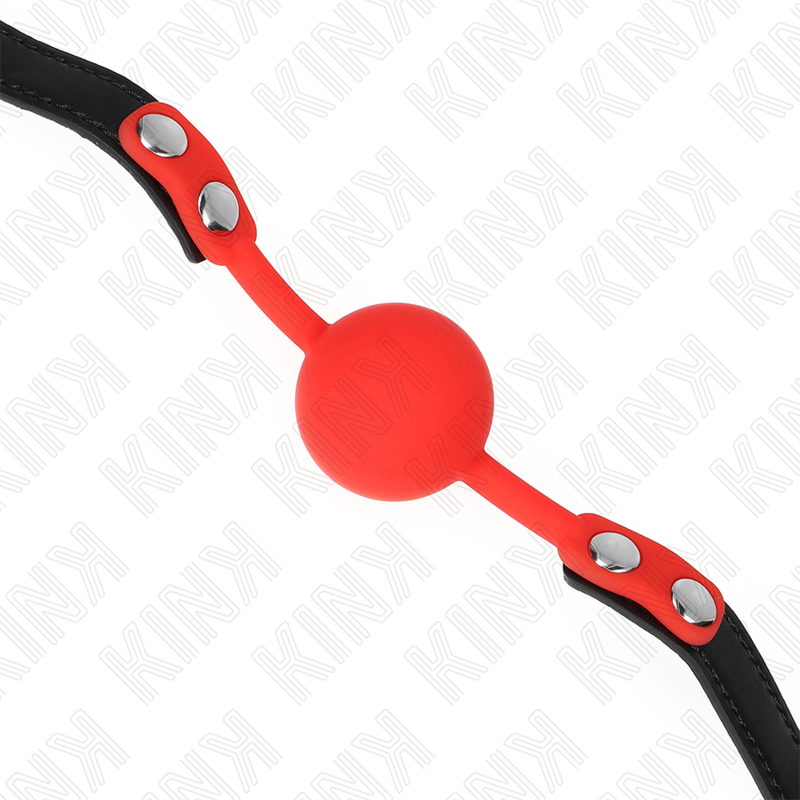 KINK - MORDAÇA COM BOLA 4 CM EM SILICONE VERMELHA 60 x 2 CM