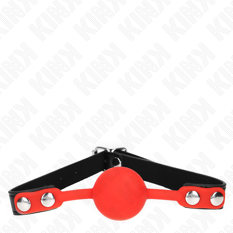KINK - MORDAÇA COM BOLA 4 CM EM SILICONE VERMELHA 60 x 2 CM