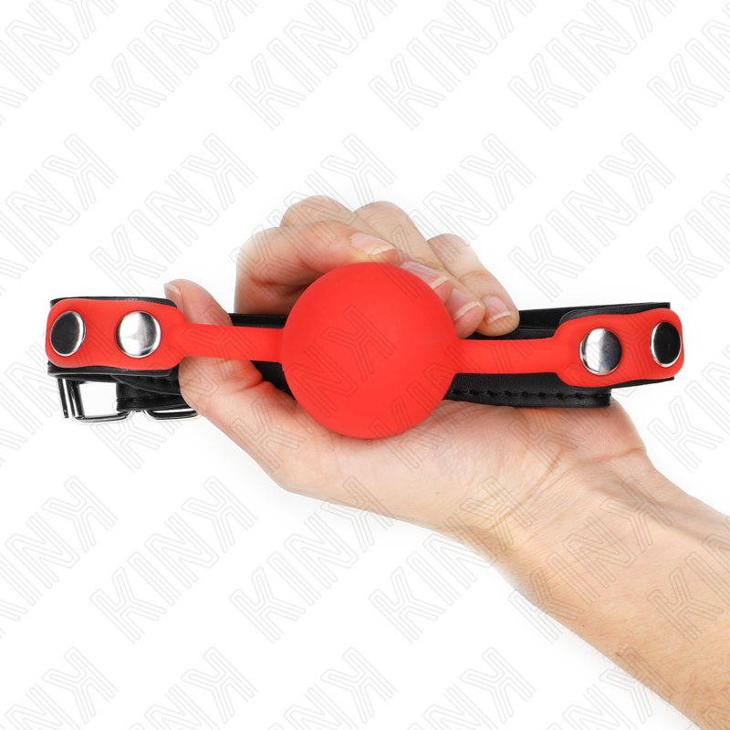 KINK - MORDAÇA COM BOLA 4 CM EM SILICONE VERMELHA 60 x 2 CM