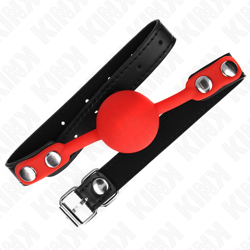 KINK - MORDAÇA COM BOLA 4 CM EM SILICONE VERMELHA 60 x 2 CM