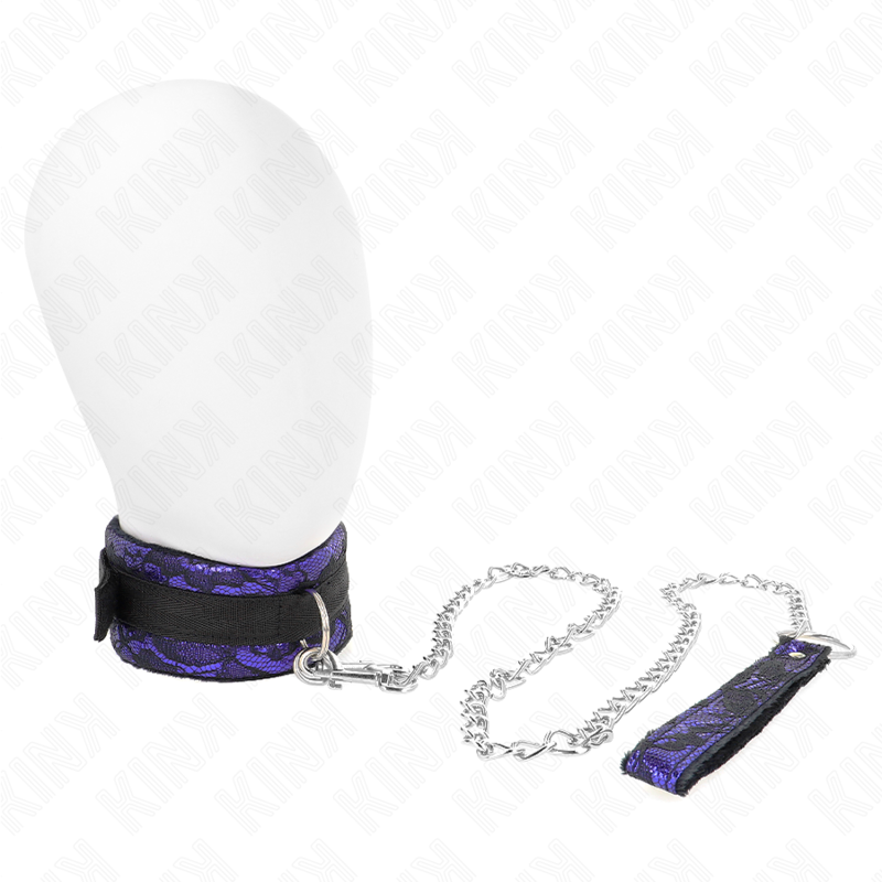 KINK - COLAR COM TRELA 105 CM CURTO EM RENDA DE VELUDO COM BORDA EM NYLON 44 X 5.5 CM