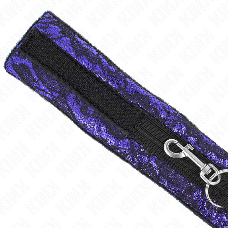 KINK - COLAR COM TRELA 105 CM CURTO EM RENDA DE VELUDO COM BORDA EM NYLON 44 X 5.5 CM