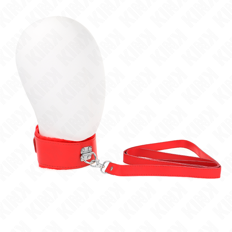 KINK - COLAR COM TRELA 116 CM COM TACHAS PRATEADAS MODELO 4 VERMELHO AJUSTÁVEL 40-48 CM X 6 CM