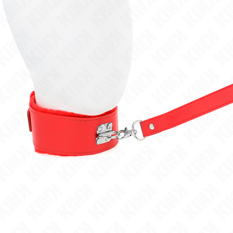 KINK - COLAR COM TRELA 116 CM COM TACHAS PRATEADAS MODELO 4 VERMELHO AJUSTÁVEL 40-48 CM X 6 CM