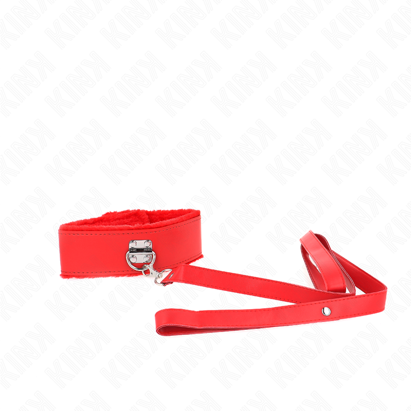 KINK - COLAR COM TRELA 116 CM COM TACHAS PRATEADAS MODELO 4 VERMELHO AJUSTÁVEL 40-48 CM X 6 CM