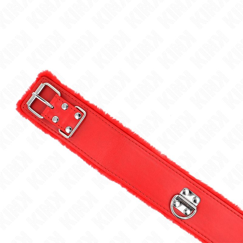 KINK - COLAR COM TRELA 116 CM COM TACHAS PRATEADAS MODELO 4 VERMELHO AJUSTÁVEL 40-48 CM X 6 CM