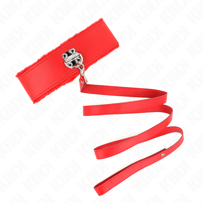 KINK - COLAR COM TRELA 116 CM COM TACHAS PRATEADAS MODELO 4 VERMELHO AJUSTÁVEL 40-48 CM X 6 CM