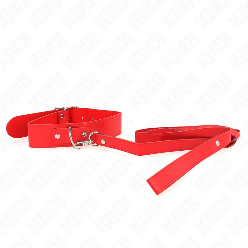 KINK - COLAR COM TRELA 116 CM FINO VERMELHO AJUSTÁVEL 32-50 CM X 8 CM