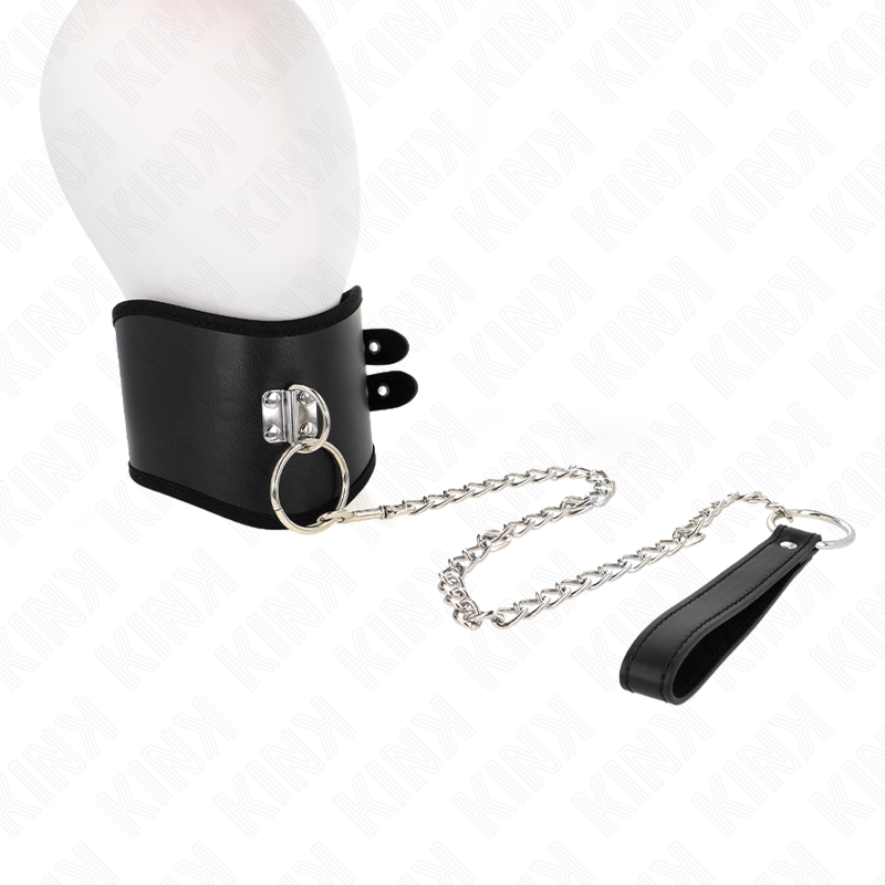 KINK - COLAR COM TRELA 65 CM EXTRA LARGO PRETO AJUSTÁVEL 40-55 CM X 10 CM