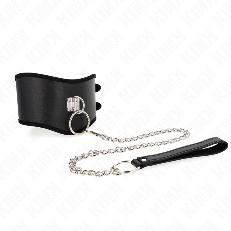 KINK - COLAR COM TRELA 65 CM EXTRA LARGO PRETO AJUSTÁVEL 40-55 CM X 10 CM