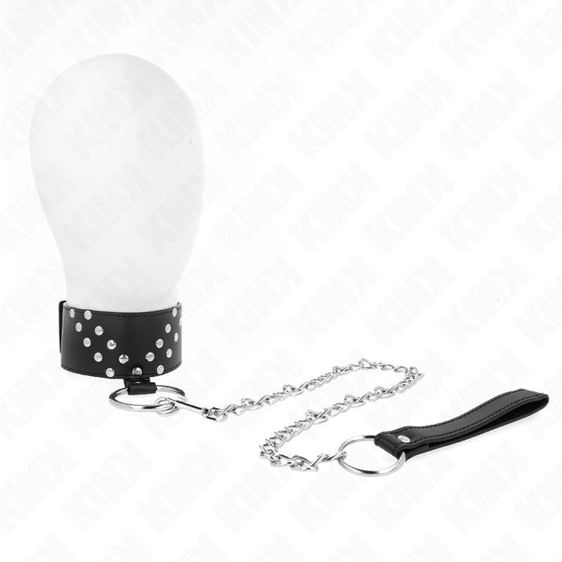 KINK - COLAR COM TRELA 65 CM COM REBITE EM V AJUSTÁVEL 36-43 CM X 5 CM