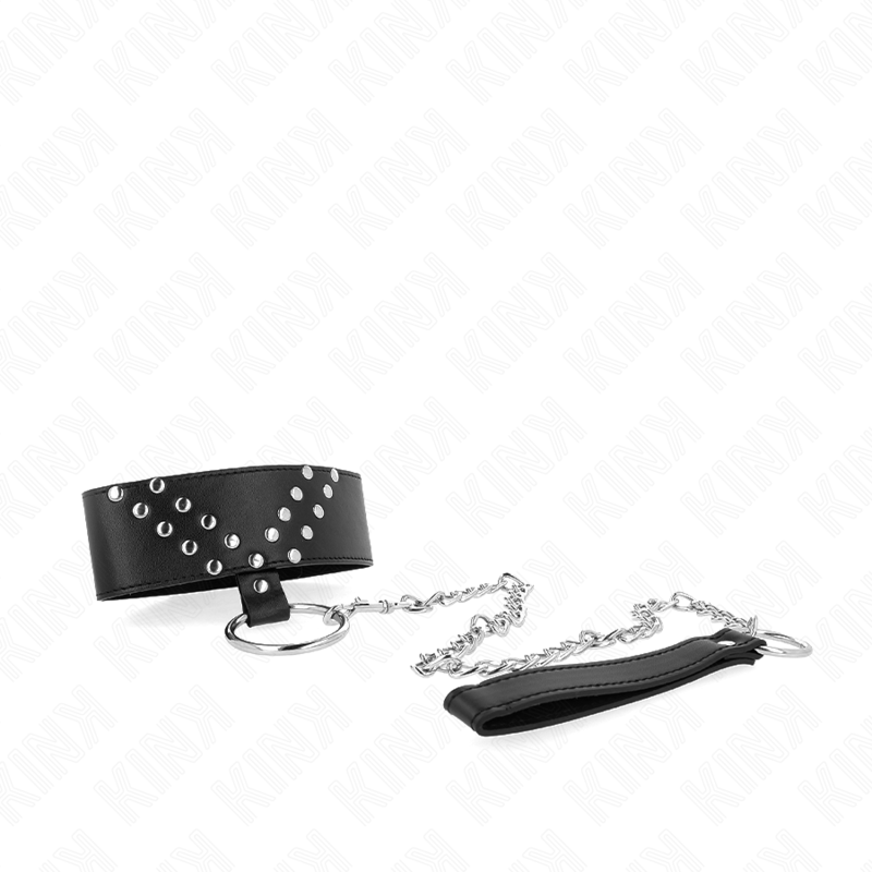 KINK - COLAR COM TRELA 65 CM COM REBITE EM V AJUSTÁVEL 36-43 CM X 5 CM