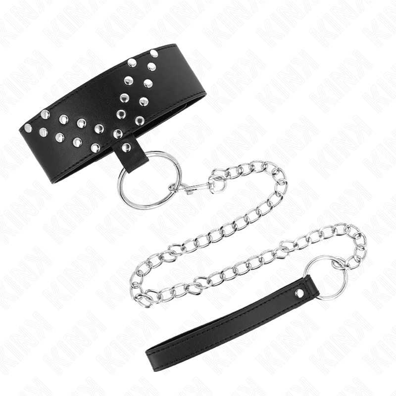 KINK - COLAR COM TRELA 65 CM COM REBITE EM V AJUSTÁVEL 36-43 CM X 5 CM
