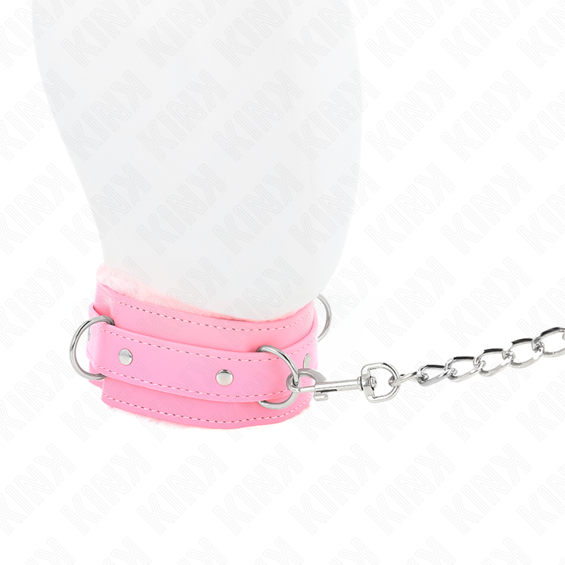 KINK - COLAR COM TRELA 65 CM COM RESTRIÇÕES ROSA AJUSTÁVEL 36-42 CM X 5.5 CM