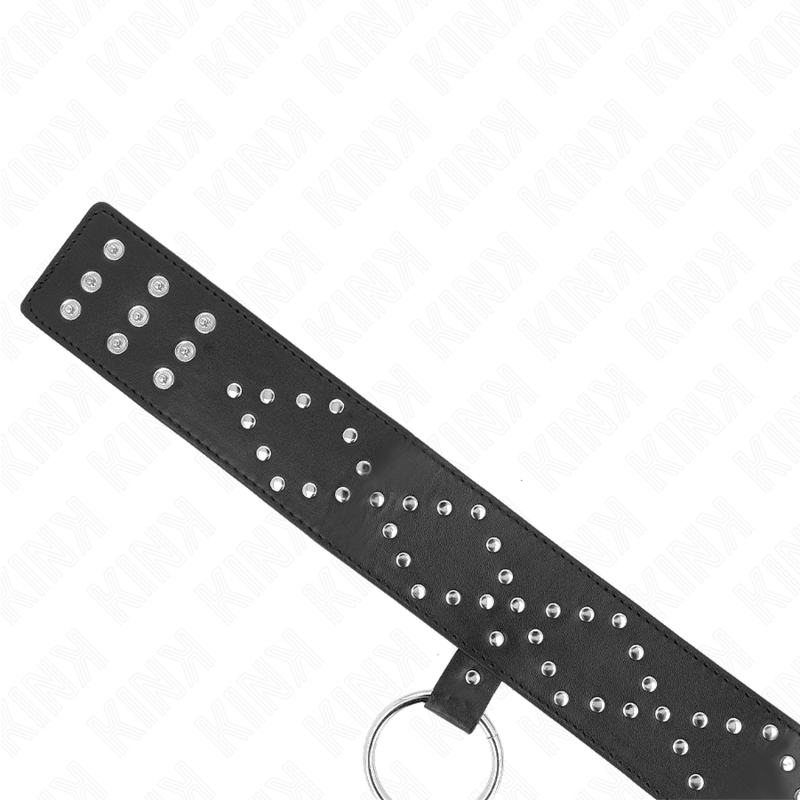 KINK - COLAR COM TRELA 65 CM COM TACHAS PRATEADAS MODELO 3 AJUSTÁVEL 36-43 CM X 5 CM