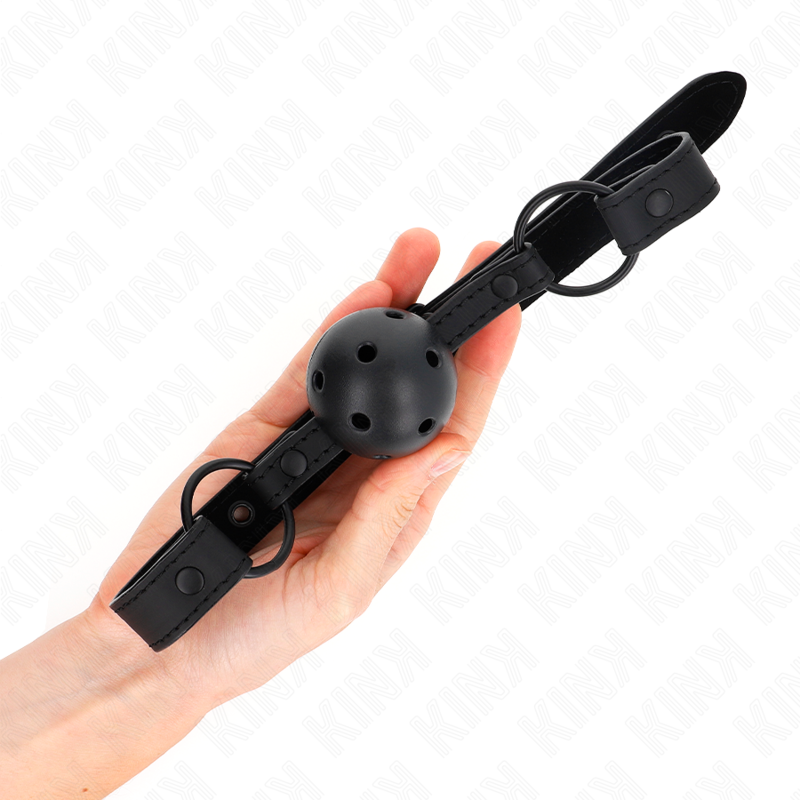 KINK - MORDAÇA DE BOLA 4.5 CM EM NEOPRENO 63.5 X 2 CM AJUSTÁVEL 41-59 CM