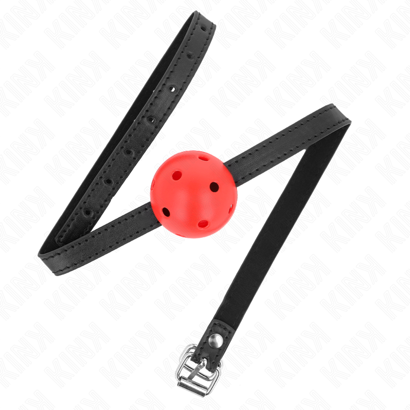 KINK - MORDAÇA DE BOLA 4.5 CM TRANSPIRÁVEL SIMPLICITY VERMELHA 62 X 1.5 CM